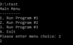 Screenshot of above MS-DOS batch file running
